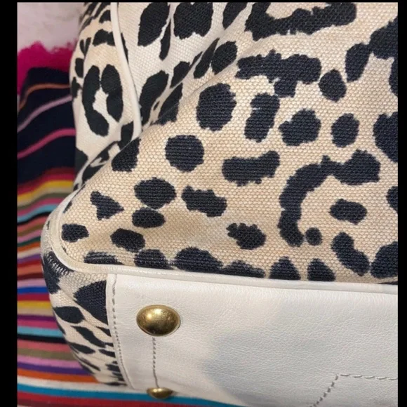 Vintage Yves Saint Laurent YSL Snow Leopard Print Maxi Tote Bag Rare - Picture 7 of 14